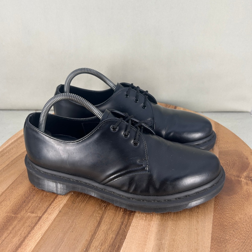 Dr. Martens 1461 Mono Black Smooth Leather 3-Eye Oxford Shoes Mens Size 8